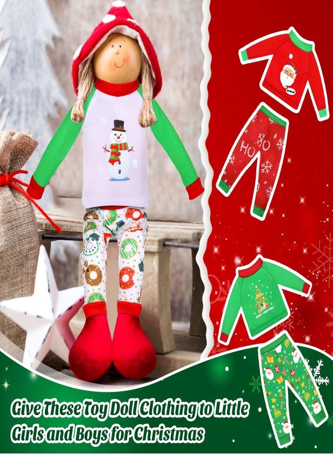Liitrsh 6 Pcs Christmas Elf Clothes Xmas Elf Accessories Clothes Santa Elk Snowman Clothing Pajamas for Christmas Holiday Decoration(Classic Style) - Image 5